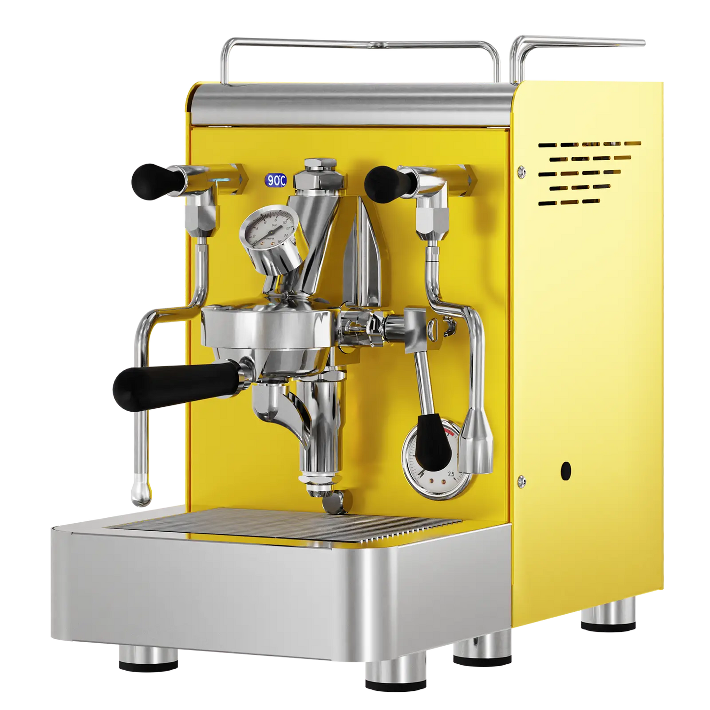 Elba Gentile - Gelb RAL1021 – Siebträgermaschine 2-Kreislauf Espressomaschine mit E61-Brühgruppe, PID & Edelstahlgehäuse