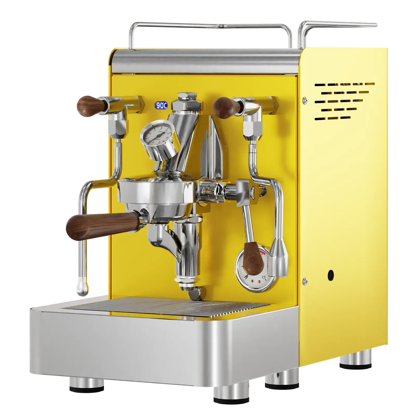 Elba Gentile - Gelb RAL1021 – Siebträgermaschine 2-Kreislauf Espressomaschine mit E61-Brühgruppe, PID & Edelstahlgehäuse