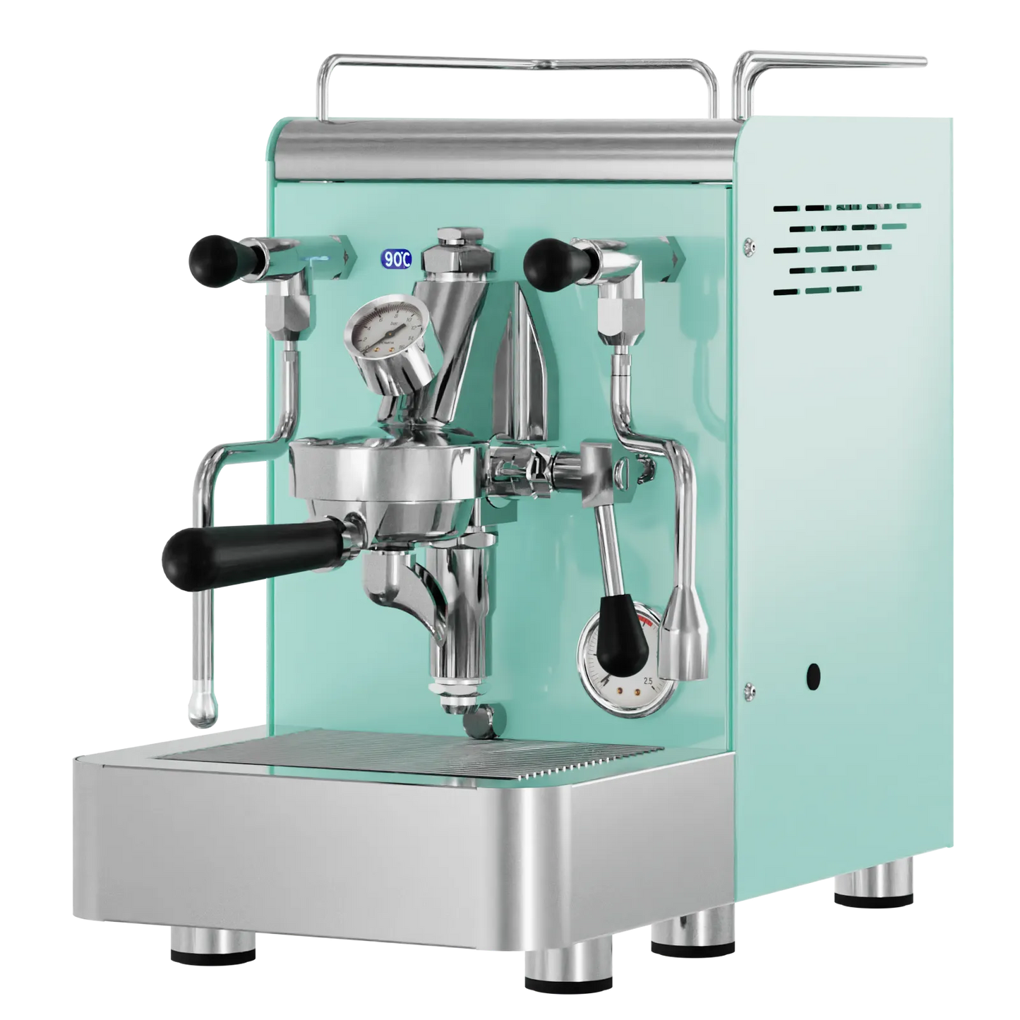 Elba Gentile - Türkis P3242C – Siebträgermaschine 2-Kreislauf Espressomaschine mit E61-Brühgruppe, PID & Edelstahlgehäuse