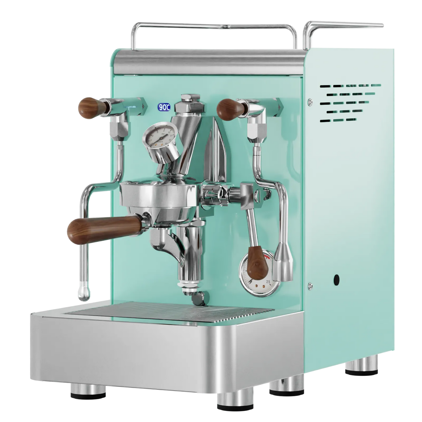 Elba Gentile - Türkis P3242C – Siebträgermaschine 2-Kreislauf Espressomaschine mit E61-Brühgruppe, PID & Edelstahlgehäuse