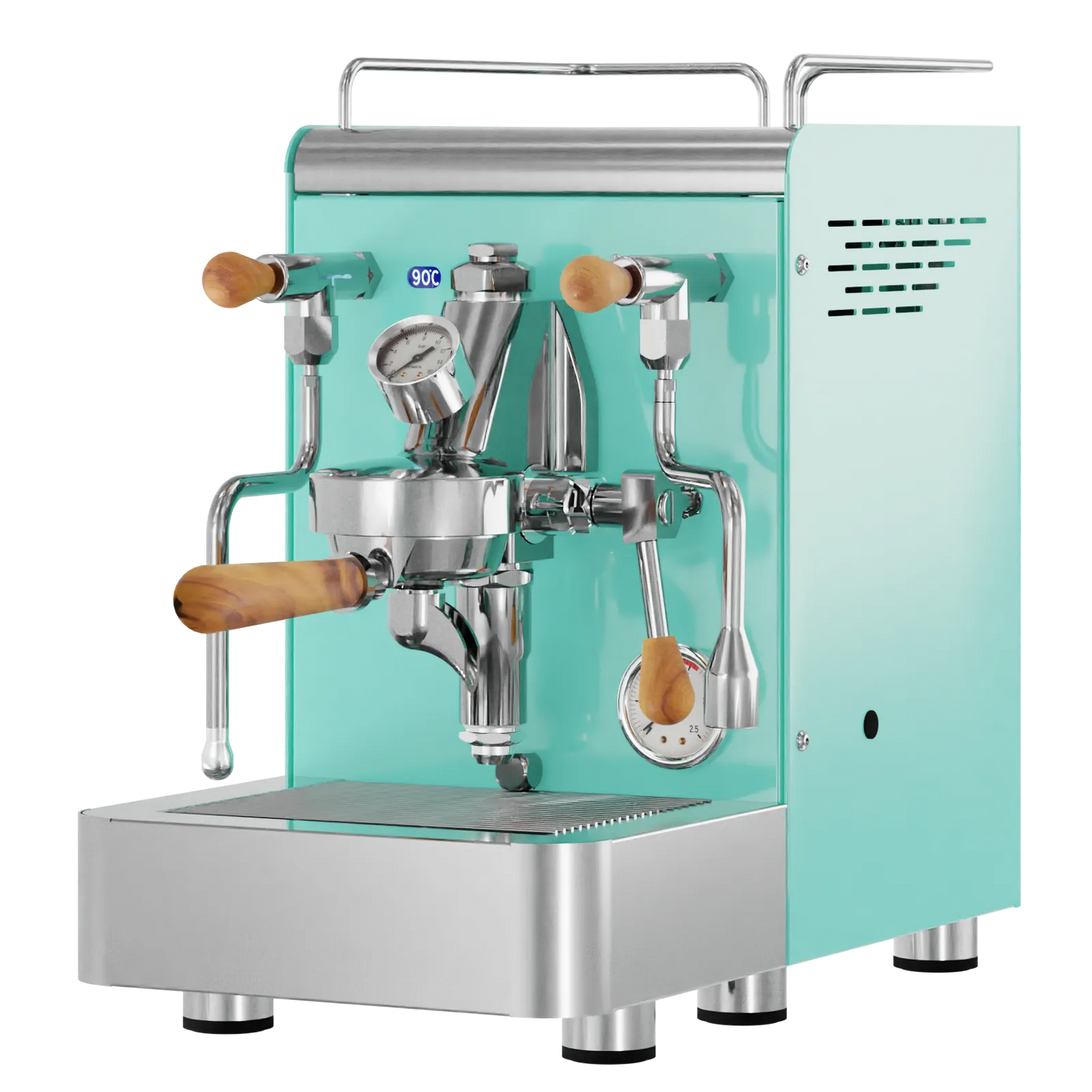 Elba Gentile - Türkis P3242C – Siebträgermaschine 2-Kreislauf Espressomaschine mit E61-Brühgruppe, PID & Edelstahlgehäuse