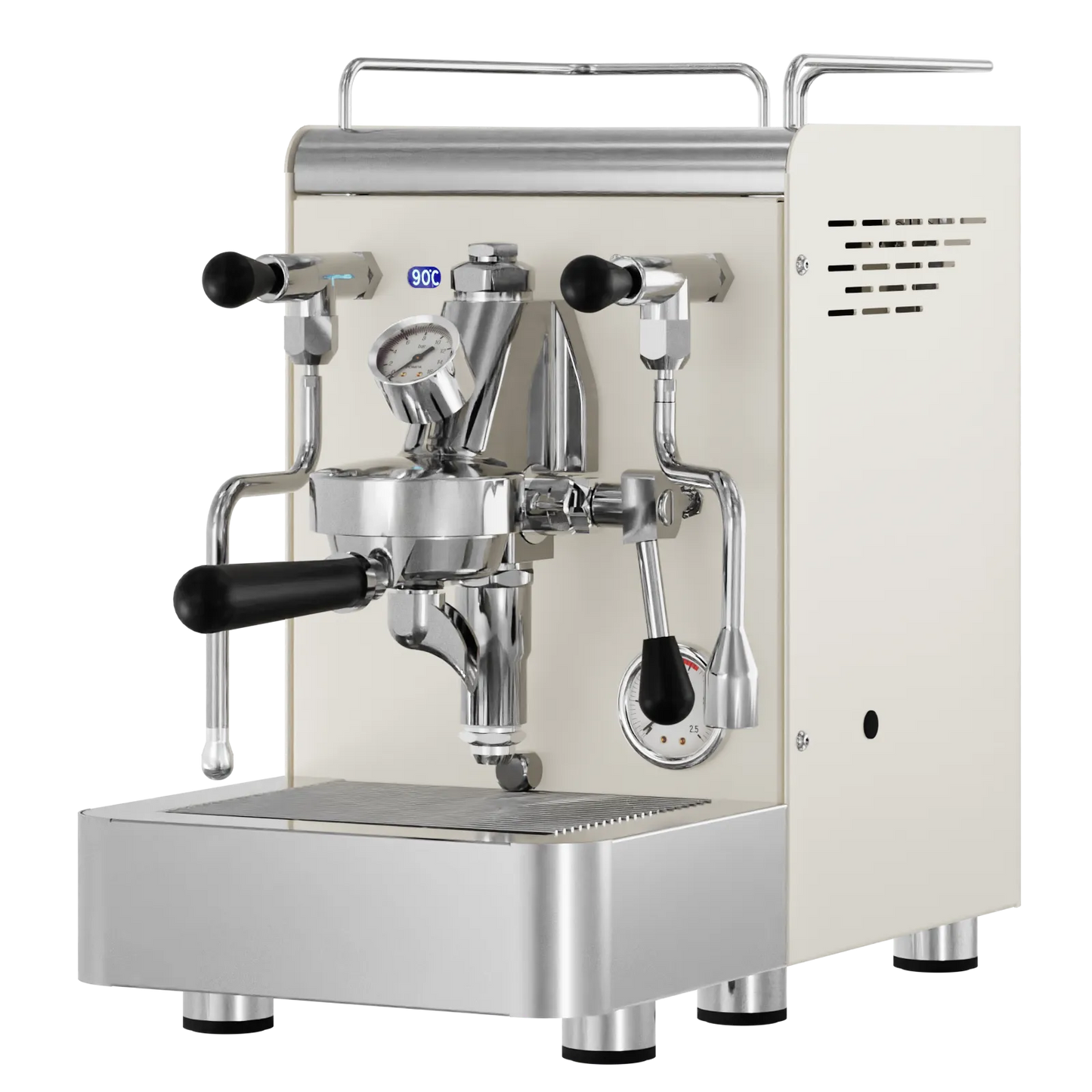 Elba Gentile - Beige RAL1013 – Siebträgermaschine 2-Kreislauf Espressomaschine mit E61-Brühgruppe, PID & Edelstahlgehäuse