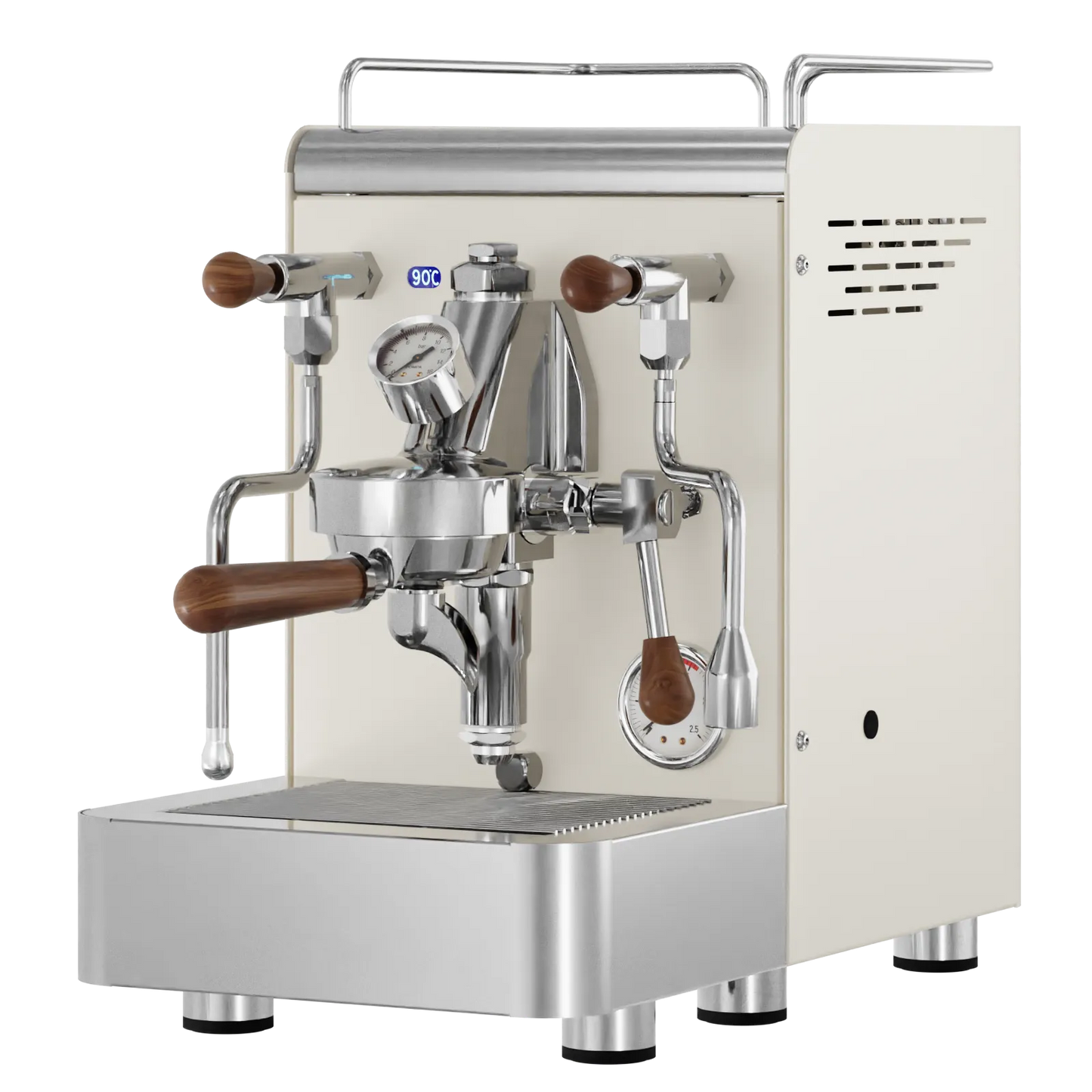 Elba Gentile - Beige RAL1013 – Siebträgermaschine 2-Kreislauf Espressomaschine mit E61-Brühgruppe, PID & Edelstahlgehäuse