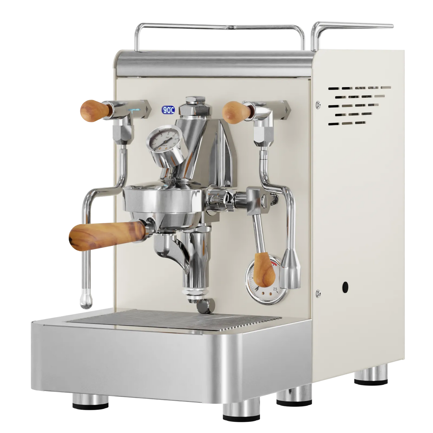 Elba Gentile - Beige RAL1013 – Siebträgermaschine 2-Kreislauf Espressomaschine mit E61-Brühgruppe, PID & Edelstahlgehäuse
