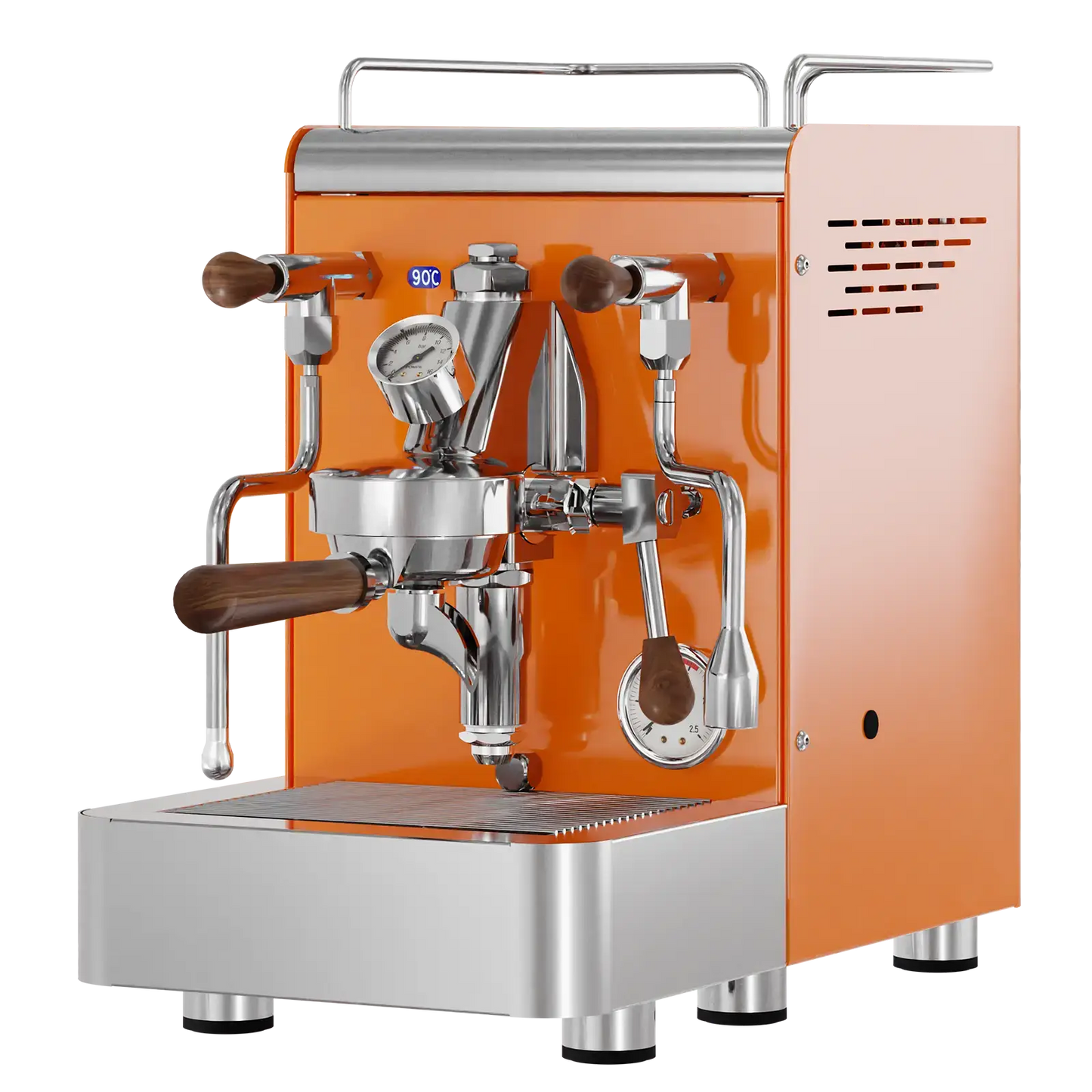 Elba Gentile - Orange RAL2004 – Siebträgermaschine 2-Kreislauf Espressomaschine mit E61-Brühgruppe, PID & Edelstahlgehäuse