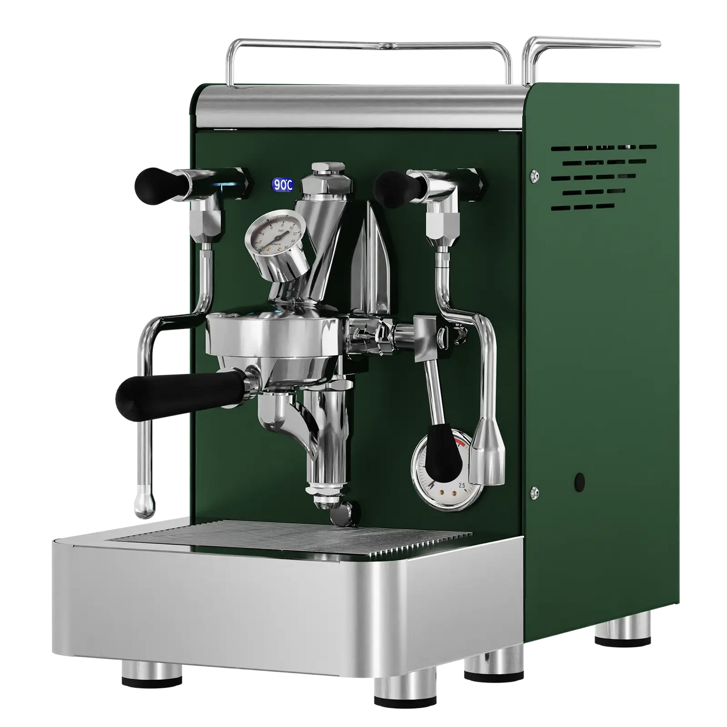 Elba Gentile - Tannengrün RAL6009 – Siebträgermaschine 2-Kreislauf Espressomaschine mit E61-Brühgruppe, PID & Edelstahlgehäuse