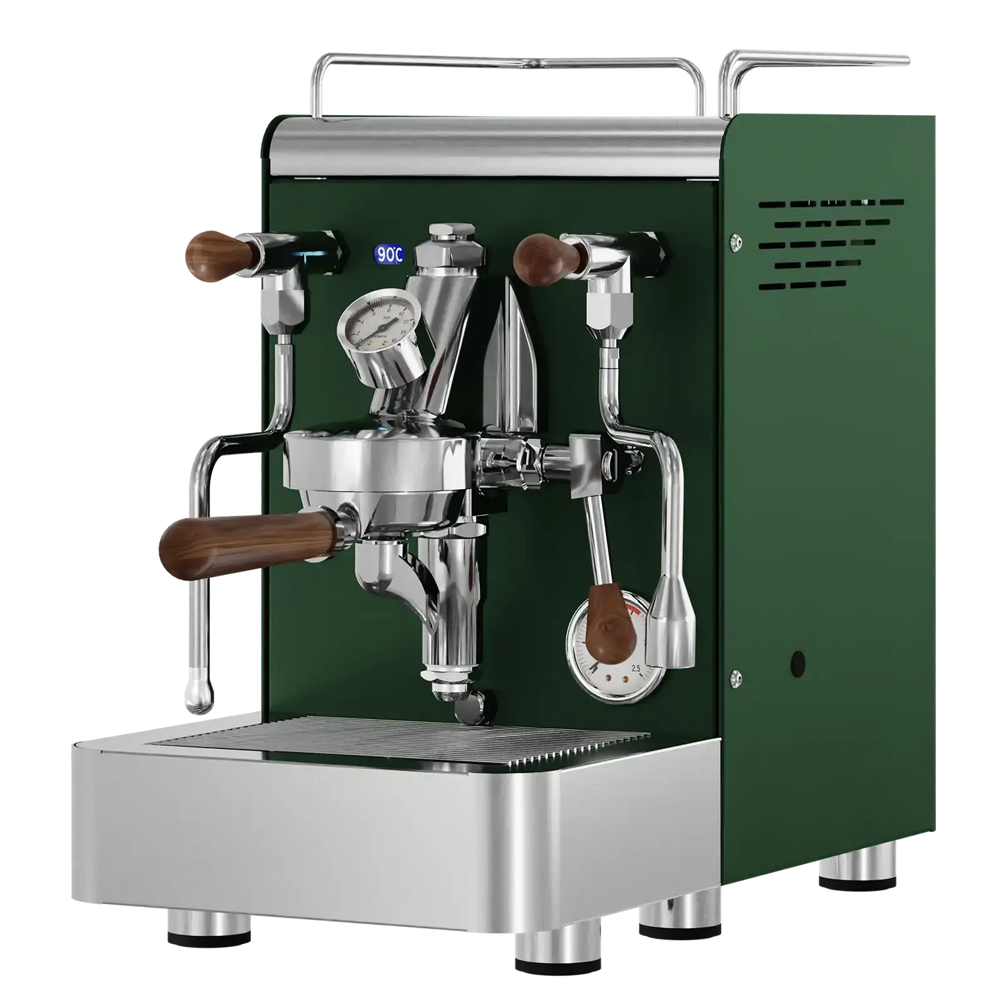 Elba Gentile - Tannengrün RAL6009 – Siebträgermaschine 2-Kreislauf Espressomaschine mit E61-Brühgruppe, PID & Edelstahlgehäuse