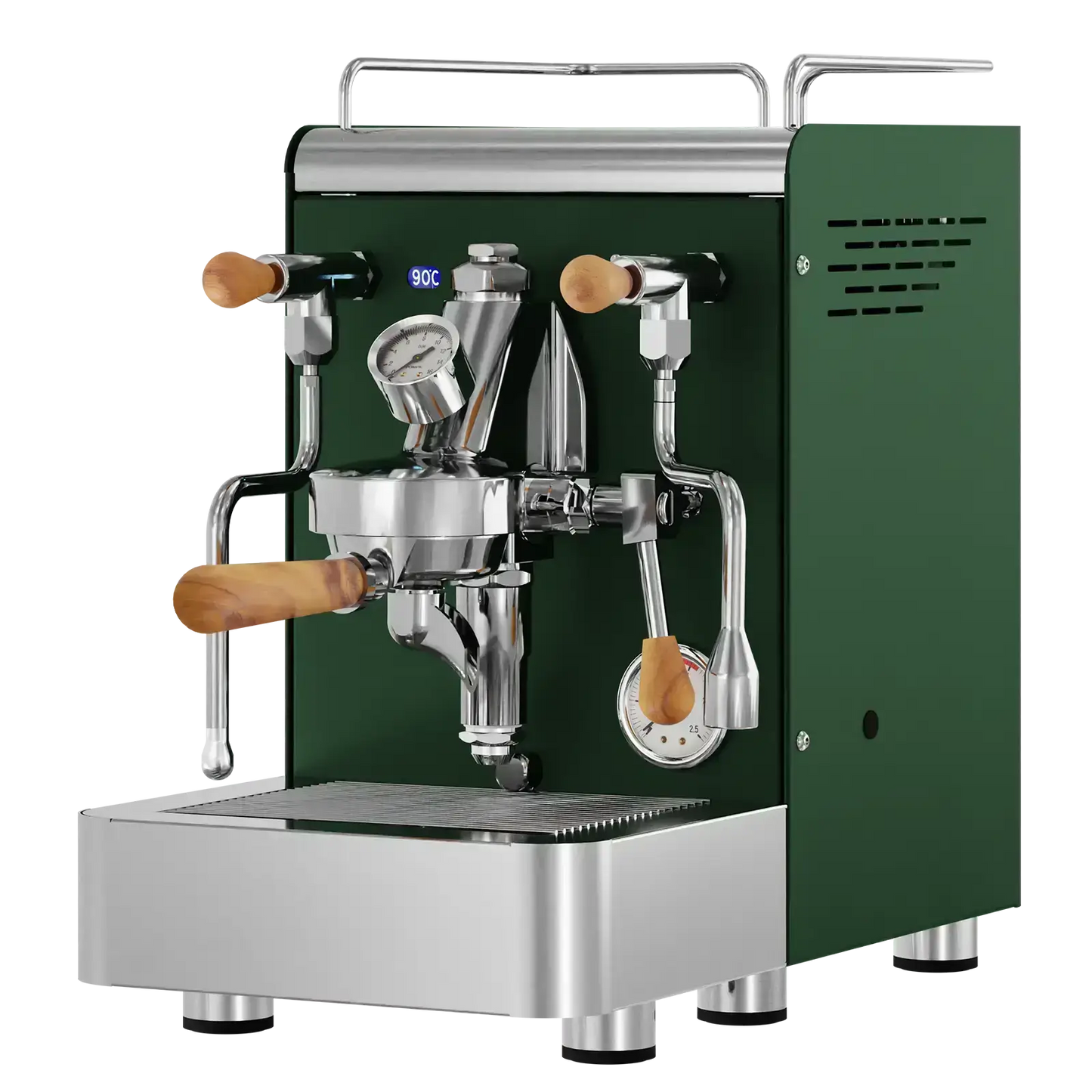 Elba Gentile - Tannengrün RAL6009 – Siebträgermaschine 2-Kreislauf Espressomaschine mit E61-Brühgruppe, PID & Edelstahlgehäuse