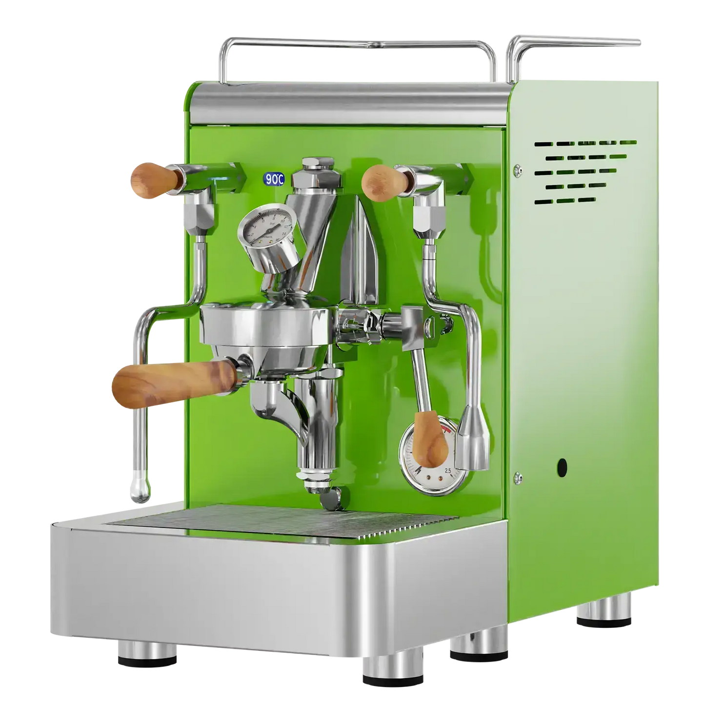 Elba Gentile - Grün RAL6018 – Siebträgermaschine 2-Kreislauf Espressomaschine mit E61-Brühgruppe, PID & Edelstahlgehäuse