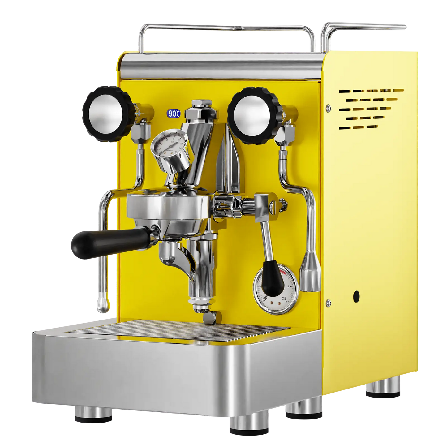 Elba Gentile - Gelb RAL1021 – Siebträgermaschine 2-Kreislauf Espressomaschine mit E61-Brühgruppe, PID & Edelstahlgehäuse