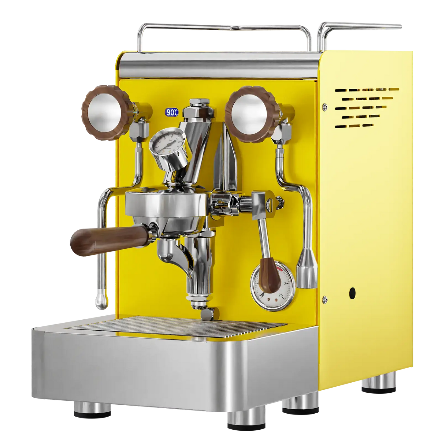 Elba Gentile - Gelb RAL1021 – Siebträgermaschine 2-Kreislauf Espressomaschine mit E61-Brühgruppe, PID & Edelstahlgehäuse