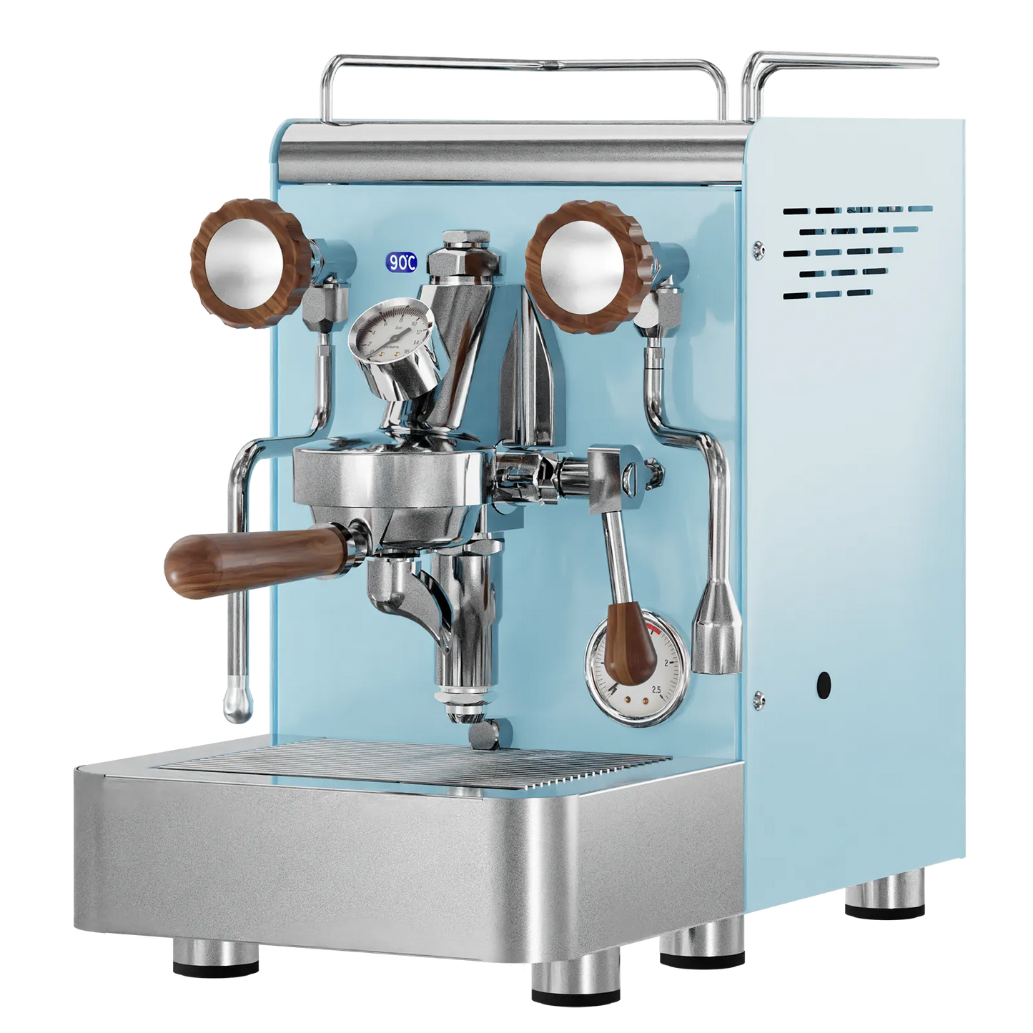 Elba Gentile - Hellblau P297U – Siebträgermaschine 2-Kreislauf Espressomaschine mit E61-Brühgruppe, PID & Edelstahlgehäuse