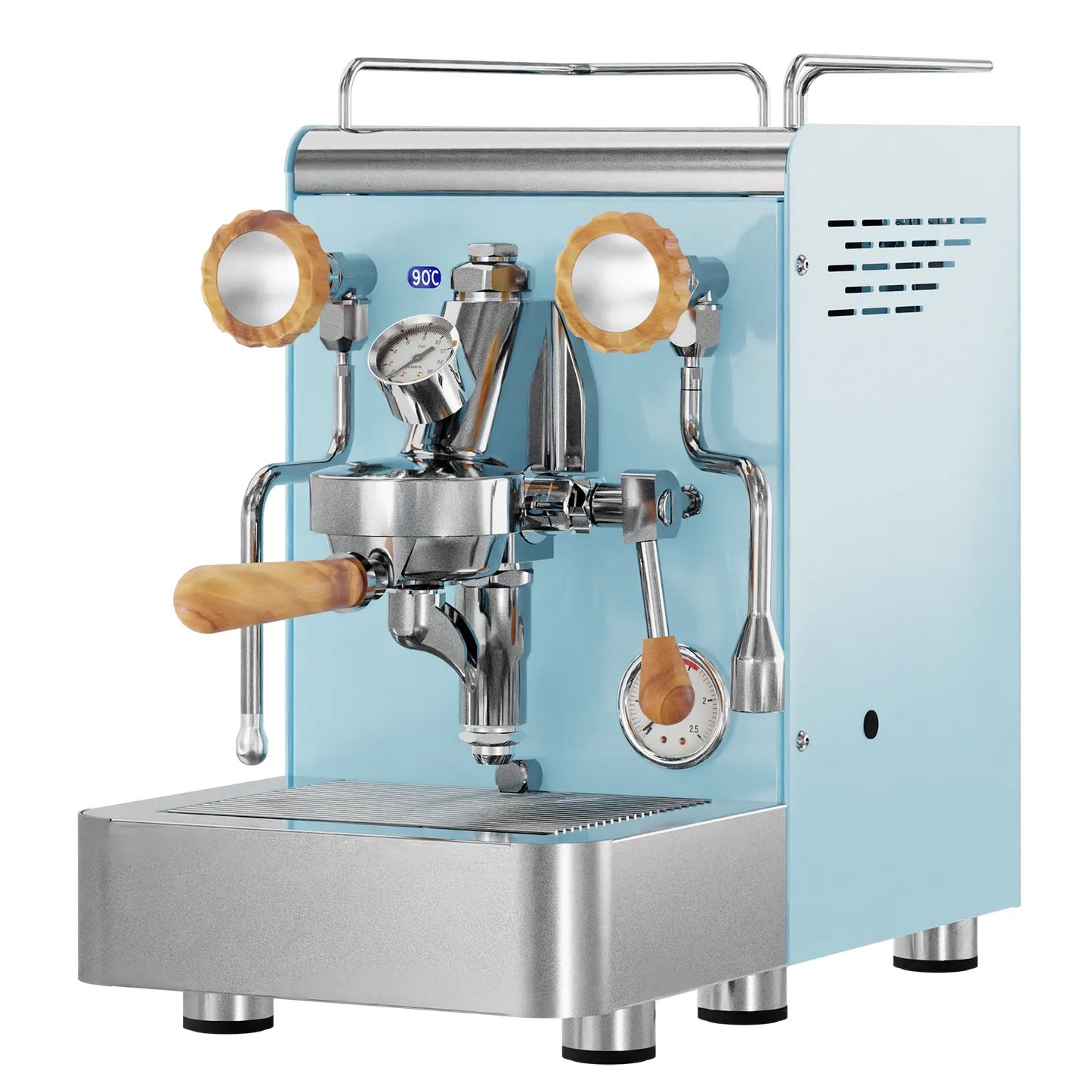 Elba Gentile - Hellblau P297U – Siebträgermaschine 2-Kreislauf Espressomaschine mit E61-Brühgruppe, PID & Edelstahlgehäuse