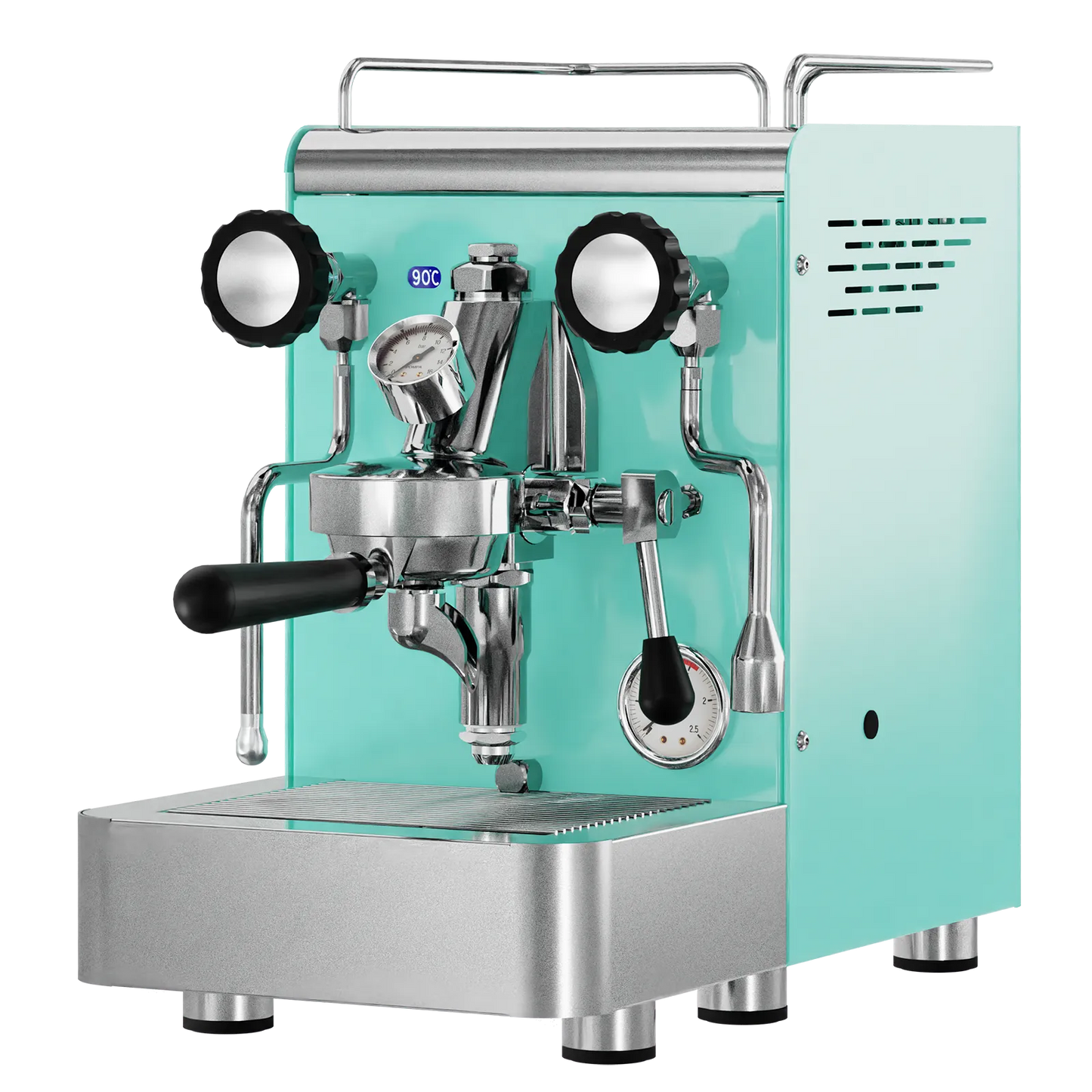 Elba Gentile - Türkis P3242C – Siebträgermaschine 2-Kreislauf Espressomaschine mit E61-Brühgruppe, PID & Edelstahlgehäuse