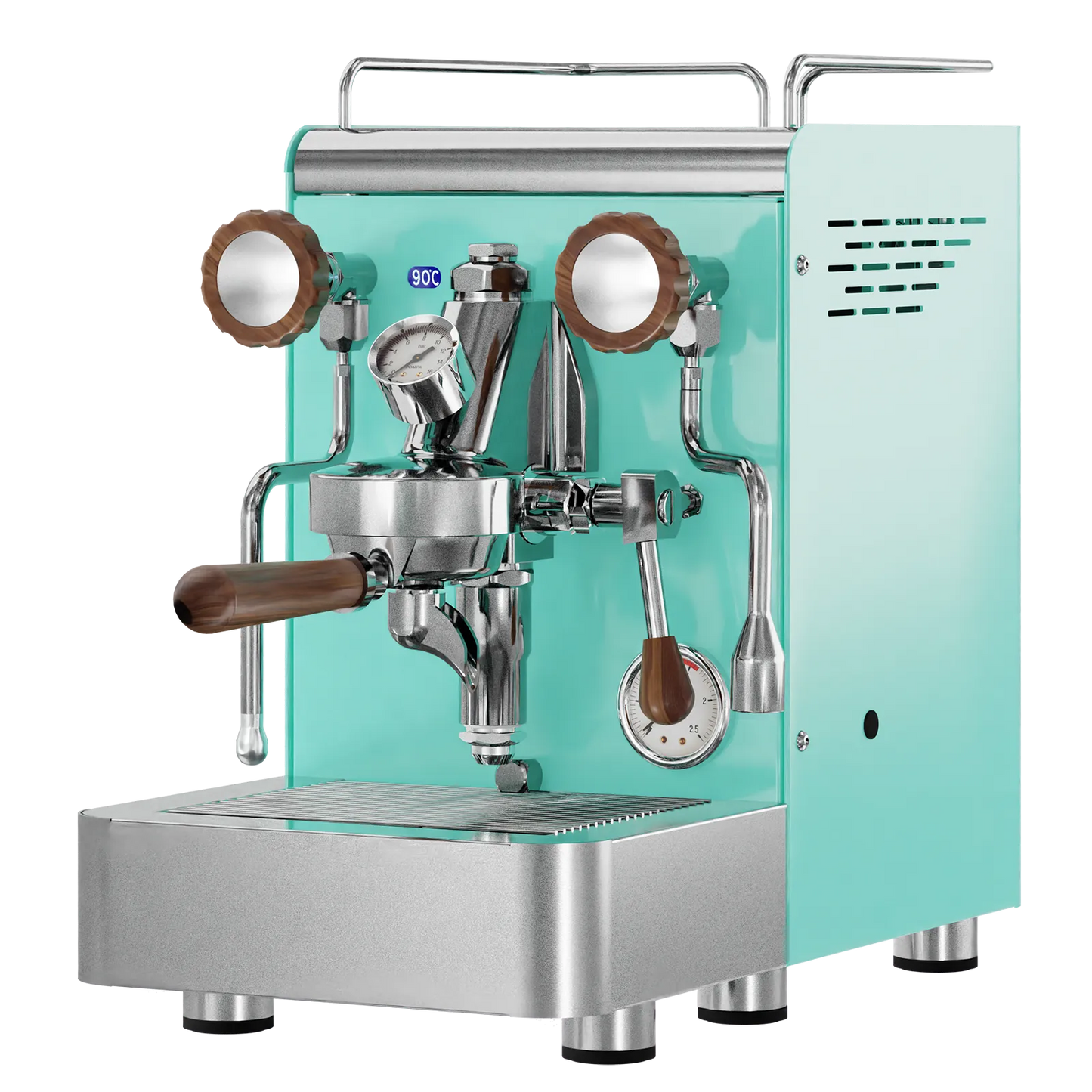 Elba Gentile - Türkis P3242C – Siebträgermaschine 2-Kreislauf Espressomaschine mit E61-Brühgruppe, PID & Edelstahlgehäuse