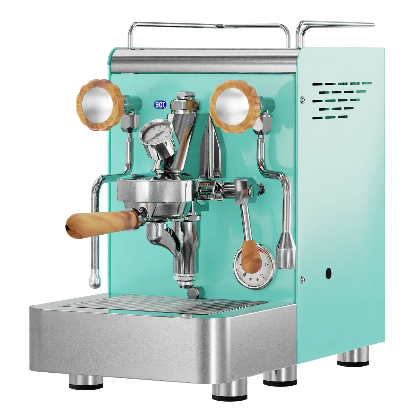 Elba Gentile - Türkis P3242C – Siebträgermaschine 2-Kreislauf Espressomaschine mit E61-Brühgruppe, PID & Edelstahlgehäuse