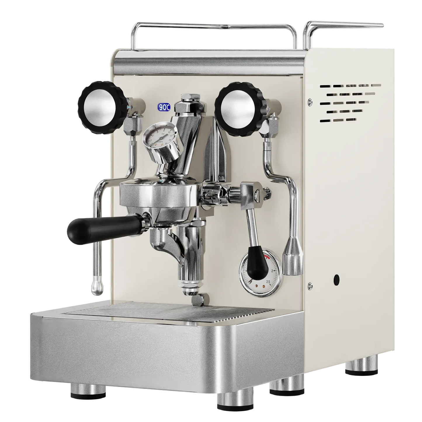 Elba Gentile - Beige RAL1013 – Siebträgermaschine 2-Kreislauf Espressomaschine mit E61-Brühgruppe, PID & Edelstahlgehäuse