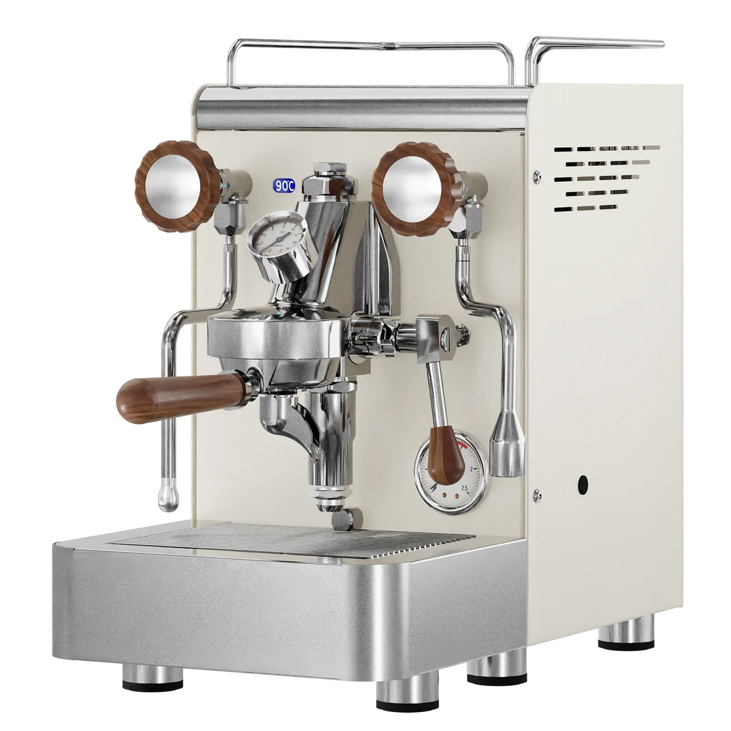 Elba Gentile - Beige RAL1013 – Siebträgermaschine 2-Kreislauf Espressomaschine mit E61-Brühgruppe, PID & Edelstahlgehäuse