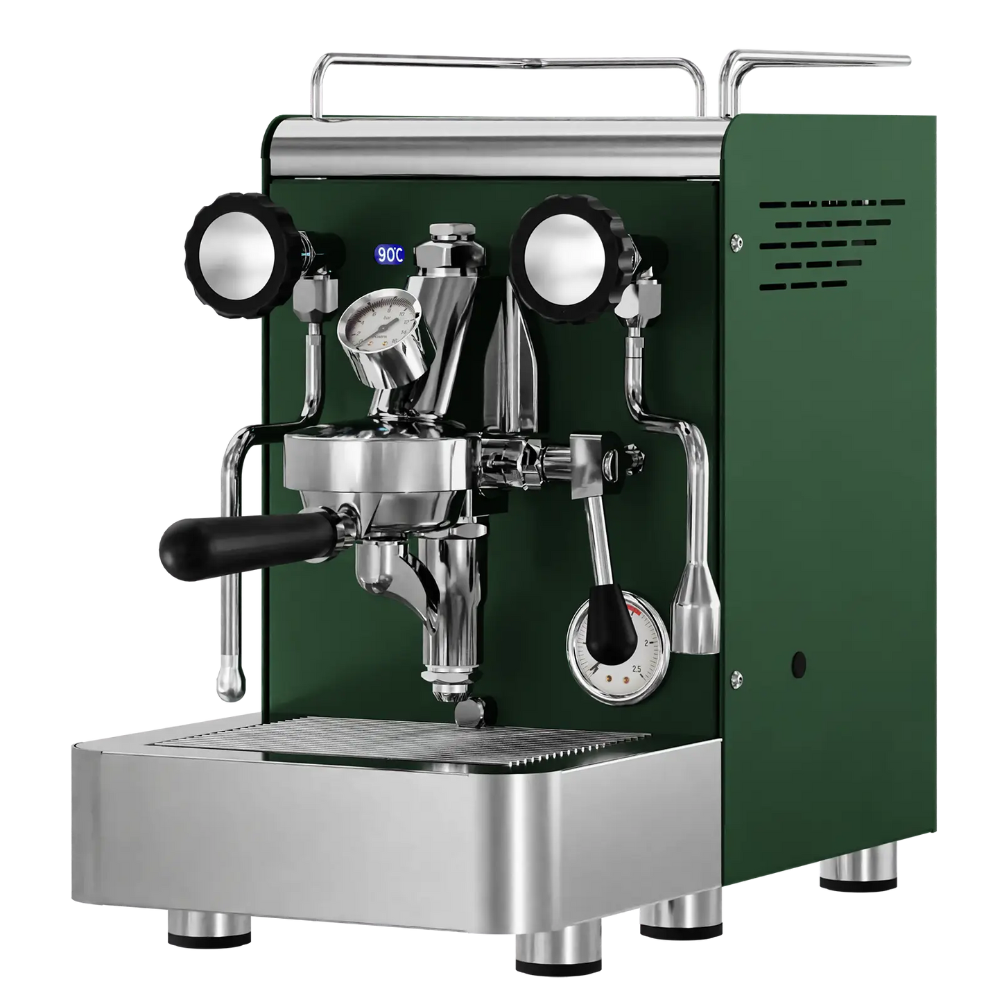 Elba Gentile - Tannengrün RAL6009 – Siebträgermaschine 2-Kreislauf Espressomaschine mit E61-Brühgruppe, PID & Edelstahlgehäuse