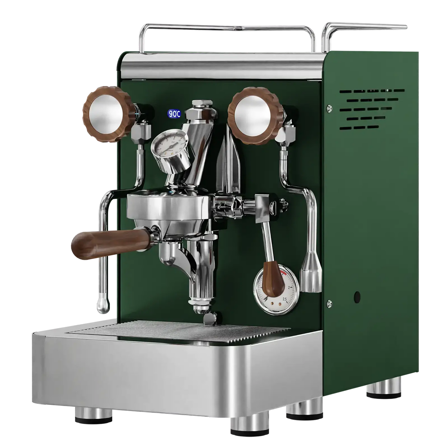 Elba Gentile - Tannengrün RAL6009 – Siebträgermaschine 2-Kreislauf Espressomaschine mit E61-Brühgruppe, PID & Edelstahlgehäuse