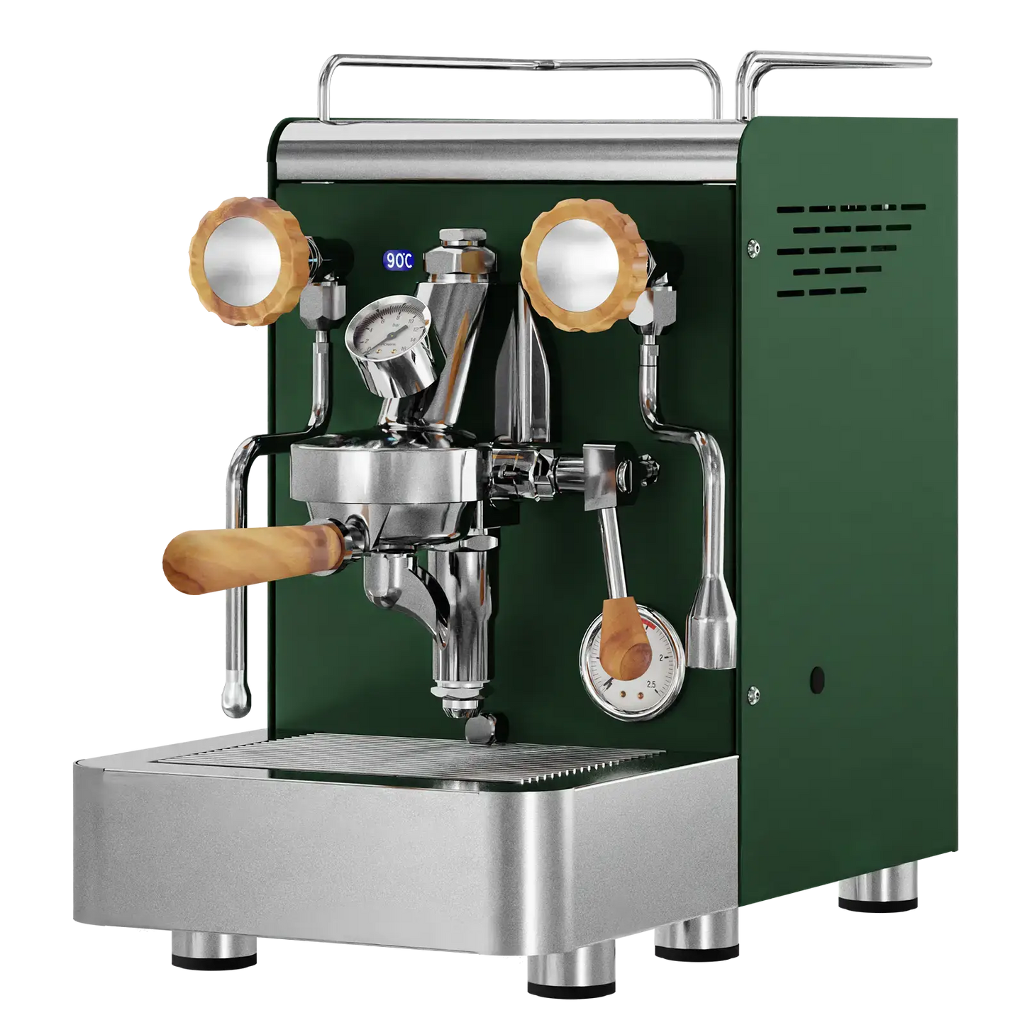 Elba Gentile - Tannengrün RAL6009 – Siebträgermaschine 2-Kreislauf Espressomaschine mit E61-Brühgruppe, PID & Edelstahlgehäuse