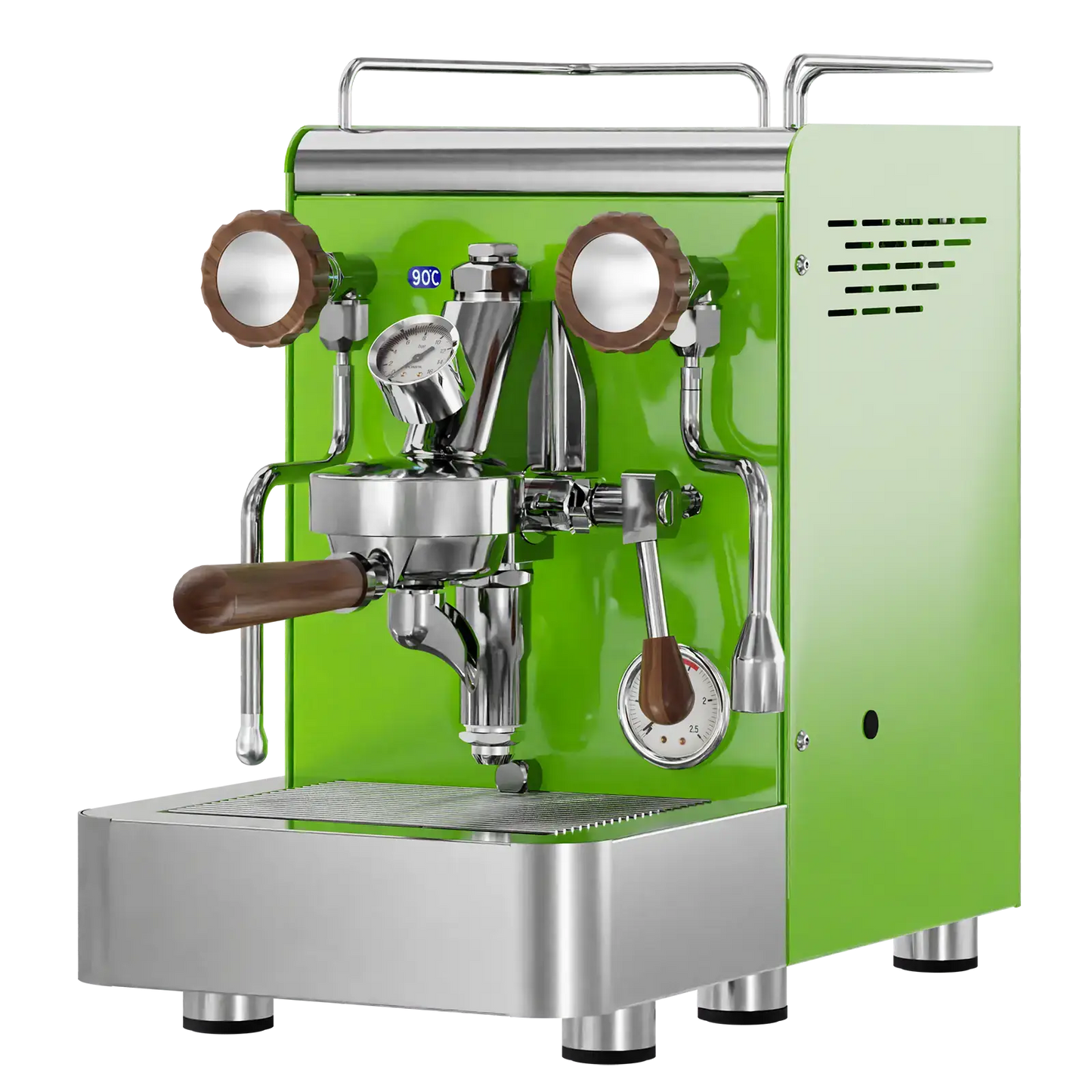 Elba Gentile - Grün RAL6018 – Siebträgermaschine 2-Kreislauf Espressomaschine mit E61-Brühgruppe, PID & Edelstahlgehäuse
