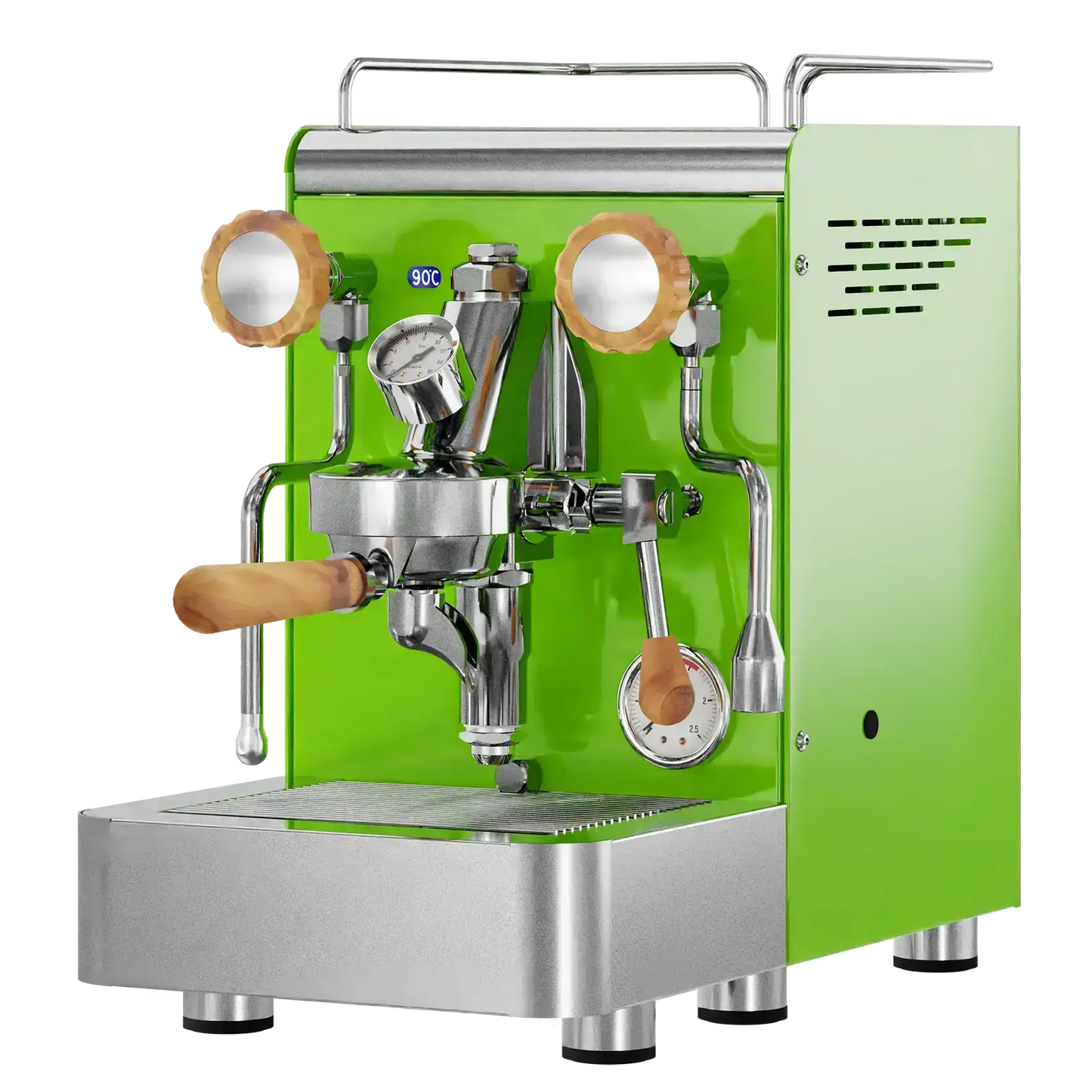 Elba Gentile - Grün RAL6018 – Siebträgermaschine 2-Kreislauf Espressomaschine mit E61-Brühgruppe, PID & Edelstahlgehäuse