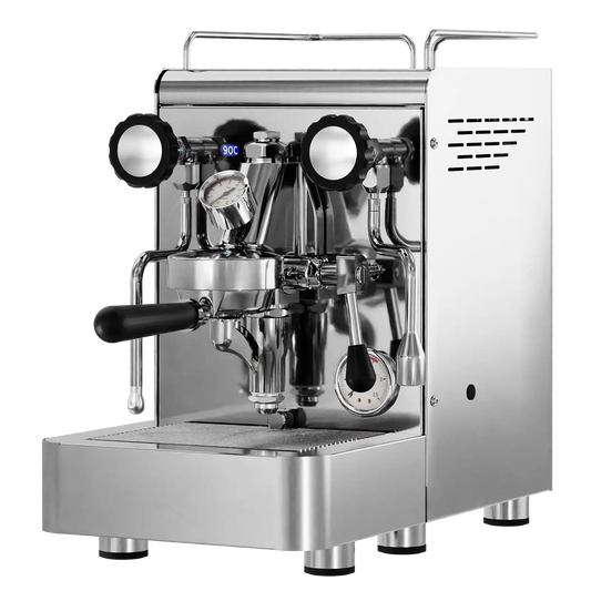 Elba Gentile - Edelstahl – Siebträgermaschine 2-Kreislauf Espressomaschine mit E61-Brühgruppe, PID & Edelstahlgehäuse