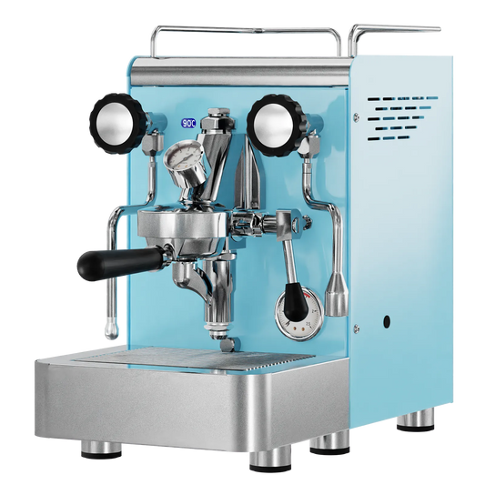 Elba Gentile - Hellblau P297U – Siebträgermaschine 2-Kreislauf Espressomaschine mit E61-Brühgruppe, PID & Edelstahlgehäuse