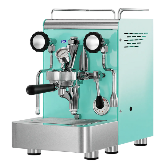 Elba Gentile - Türkis P3242C – Siebträgermaschine 2-Kreislauf Espressomaschine mit E61-Brühgruppe, PID & Edelstahlgehäuse