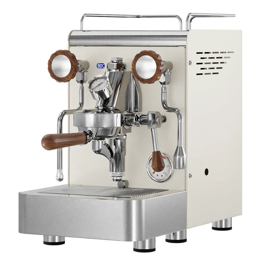 Elba Gentile - Beige RAL1013 – Siebträgermaschine 2-Kreislauf Espressomaschine mit E61-Brühgruppe, PID & Edelstahlgehäuse