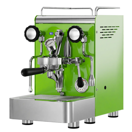 Elba Gentile - Grün RAL6018 – Siebträgermaschine 2-Kreislauf Espressomaschine mit E61-Brühgruppe, PID & Edelstahlgehäuse